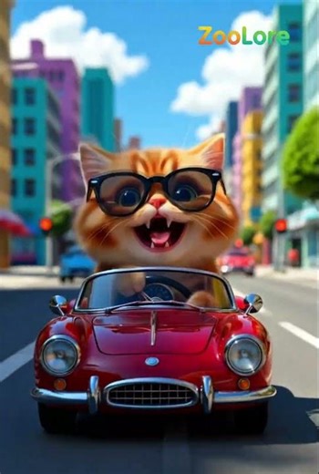 Funny Cat Driver on City Road 😂 #shorts #funnycat #catvideo #cutecat #catshorts