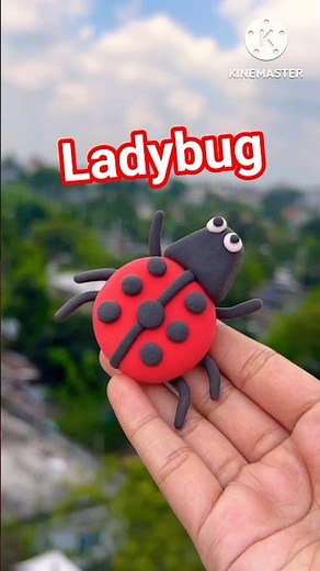 DIY idea 💡how to make easily ladybug with clay 🐞🐞#diy #youtubeshorts #clayart