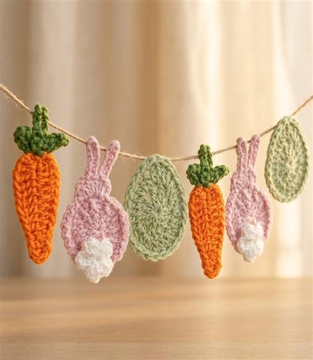 Easter Crochet Pattern PDF, Bunny Carrot Egg SET, Applique Garland Decor, Beginner Friendly - Etsy