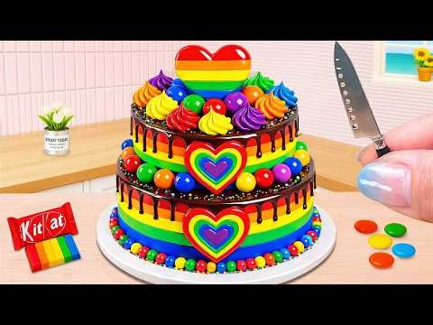 Fantastic Glowing Rainbow Heart Cake 🌈💖 Top Stunning Miniature Cake Decorating Ideas 🤩 Cake Corner