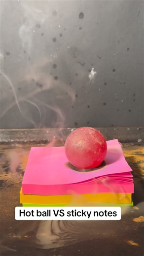 1.4K views | Hot ball, VS, sticky notes #Satisfying #Experiment #ASMR #StickyNotes #Science | Does it Melt? | Facebook