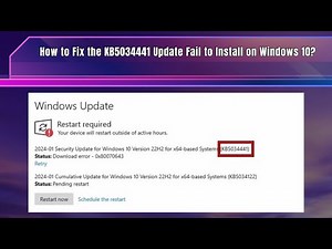 How to Fix the KB5034441 Update Fail to Install on Windows 10