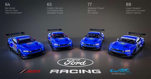 Ford Racing confirma pilotos do Mustang GT3 para IMSA e WEC em 2026