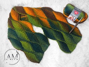 CROCHET PATTERN- LEAFY Knit-look Scarf,shawl,cowl,leaves,textured,ribbed,adult,teens,woman,fall,winter,tutorial - Etsy