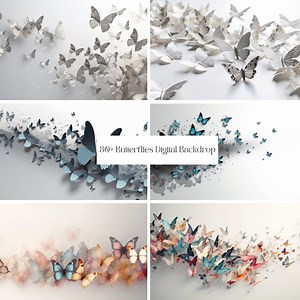 Butterflies Digital Backdrops - Etsy