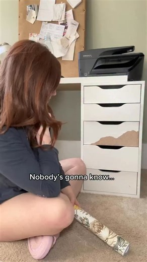 The easiest upgrade for your IKEA Alex drawers, or really any drawer unit. Match up the peel and stick wallpaper pattern and add your hardware of choice! | Moonlight Market