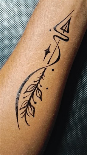 Arrow 💠 Unique Tattoo Design with Black Ink.......##tattoo #temporarytattoo #art #shorts