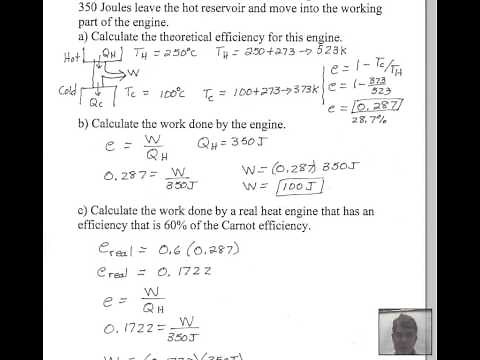 Carnot Engine Efficiency, Work Done