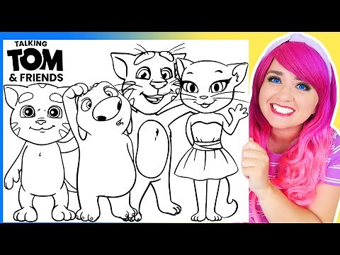 Coloring Talking Tom & Friends Coloring Pages | Talking Tom, Talking Angela, Talking Ginger & Hank