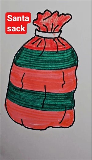 How to draw Santa's sack? #christmas #stepbystepdrawing