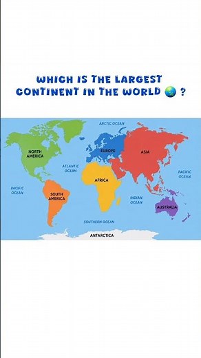 Largest Continent in the world 🌏 #asia #northamerica #southamerica #australia