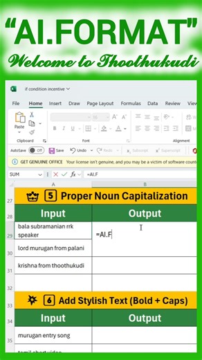 AI Text Style: Fancy Fonts & Stylish Excel Creativity #excel #excelshortcuts#dataextractor