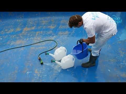 Paint your Pool with LUXAPOOL Epoxy Pool Paint - How to acid etch your pool before painting