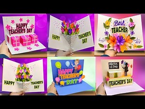 DIY 6 Teacher's Day greeting card/ Handmade Teachers day pop-up card making idea