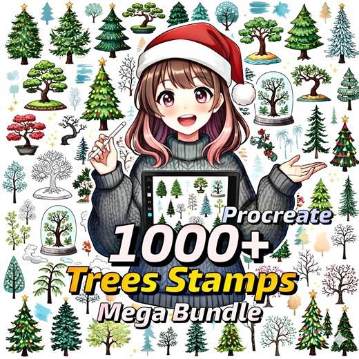 1000  Procreate Trees Stamps Mega Bundle | Christmas, Palm, Bonsai, 3D, XMAS Tree Stamps Sets | Digital Art, Holiday, Seasonal - Etsy