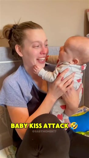 Adorable Baby Kisses Mom in a Playful Attack!