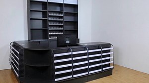 Retail Store Convenience Store Cash Desk Checkout Counter Table Steel and Wood Material