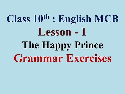 10th English MCB Lesson 1 The Happy Prince Grammar Exercises