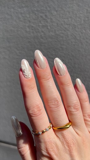 Minimalist Beige Glazed Wedding Nails - Bridal Nail Art Inspiration