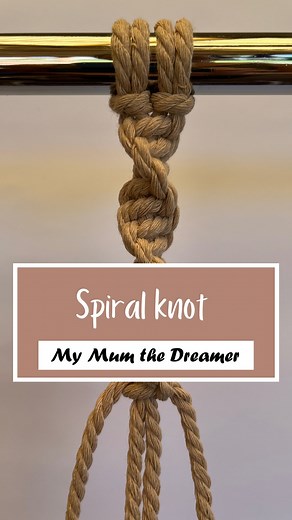 The spiral knot (a.k.a. the half square knot repeated) is one of the knots I always admired in macrame pieces well before I ever picked up some cord It’s so easy to create and makes such an impact 💥 A favourite knot used in plant hangers 🌱 How to create a spiral knot in macrame: 1. Take the cord on the left and bring it over the middle two (filler) cords, then under the cord on the right. 2. Take the cord on the right and thread it under the two middle cords, then over the cord on the left so 