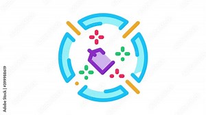 label target aim Icon Animation. color label target aim animated icon on white background