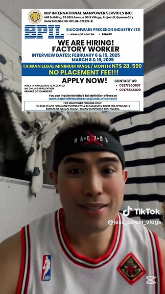 Hiring 1,000 Factory Workers for Taiwan Opportunities