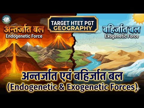 HTET PGT Geography | Endogenetic & Exogenetic Forces (अन्तर्जात एवं बहिर्जात बल) | By Jaglan Sir