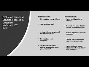 Problem-focused vs Solution-focused Therapy Questions