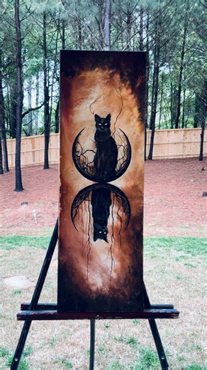 6.5K views · 585 reactions | I can't reveal my latest two paintings here. They're a bit too NSFW. So.... Tonight it's two cats, whether friendly or in opposition is up to you. 'Soul Dominion' | Shadow Art Finds | Facebook