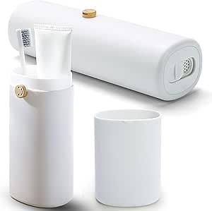 Amazon.com: Ventilated Toothbrush Travel Case with Twist Lock – Portable Toothbrush and Toothpaste Holder | Leakproof, Large Capacity, Breathable Travel Toothbrush Holder for Trips, Gym, Camping and School, White : Health & Household