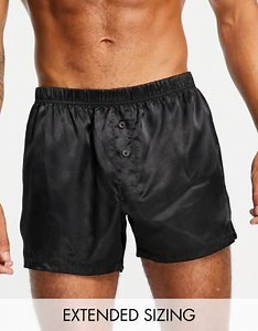 ASOS DESIGN – Boxershorts aus Satin in Schwarz | ASOS