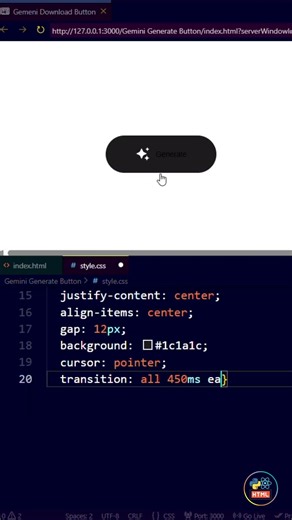 Animated Button with HTML and CSS ✨ #html #css