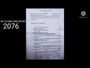 B.A. first year compulsory english201 question paper 2076 (Tribhuwan university bachelor)