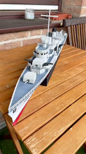 3D printable multicolor model of the USS Fletcher DD 445 #3dprinting #battleship #modelkit
