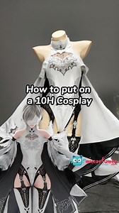1.4K views · 12 reactions | How to put on our 10H cosplay? Here is the tutorial✨ Second batch is arrived, come and get yours! https://www.miccostumes.com/Nier-Automata-10H-Cosplay-Costume-Bodysuit-with-Pantyhose-and-Cape-263731p.html Main material: Suede, PU Leather, Lining and Mesh. | Miccostumes | Facebook