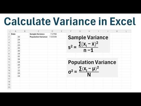 How to Calculate Variance in Excel (Sample & Population)