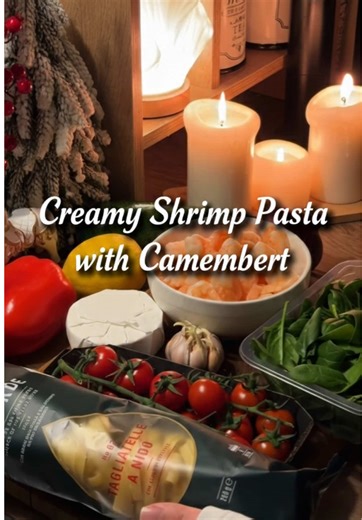 Creamy Shrimp Pasta with Camembert Recipe