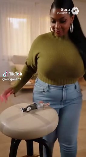 Ebony Giantess and Tiny Man Showdown