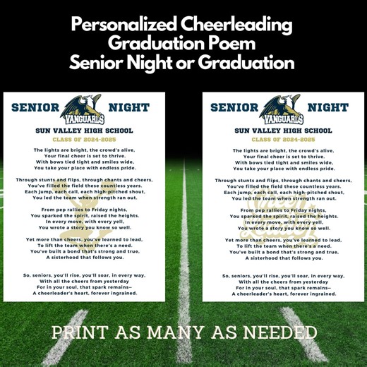 Customized Senior Cheerleader Gift Senior Cheerleading Cheerleader Poem Senior Night Gift Idea Cheerleading Idea Logo School Name Class 2026 - Etsy