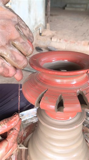 designing pottery cutting #pottery #viral #short #clay #viralvideo #shortvideo #clayart #makingvideo
