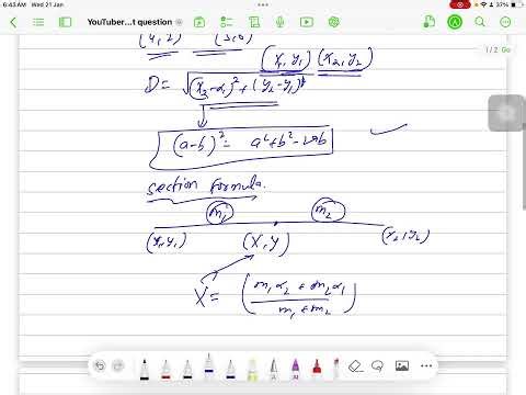 Coordinate Geometry formula list class 10th exam
