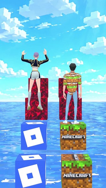 Rumi and Jinu Roblox and Minecraft battle 3 #zoey #rumi #animation #shorts