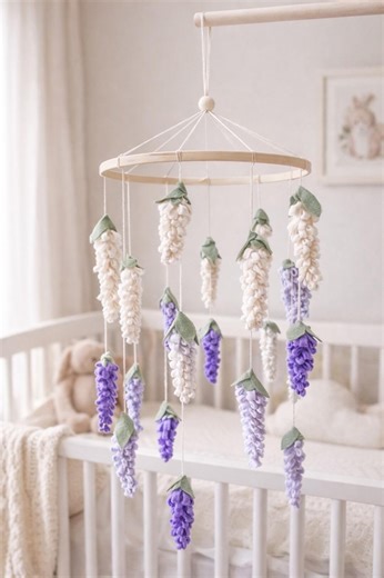 Lavender Daydream Crib Mobile - Flower Baby Mobile - Floral Nursery Decor - Etsy