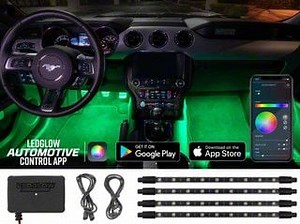 LEDGlow Bronco Sport Bluetooth Million Color Pro Interior Lighting Kit; 8-Piece LU-IN-MBT-8 (Universal; Some Adaptation May Be Required) - Free Shipping