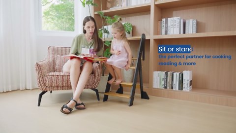 COSYLAND Pre-Assembled Foldable Toddler Kitchen Stool Helper –Toddler Standing Tower with Safety Net, Adjustable Heights & Anti-Tip Feet for Safe Kitchen Fun(Natural & Black)