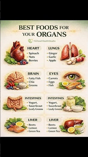Best Foods for Every Organ 🧠❤️|Eat This to Boost Heart, Brain, Liver & Gut Health #healthylifestyle