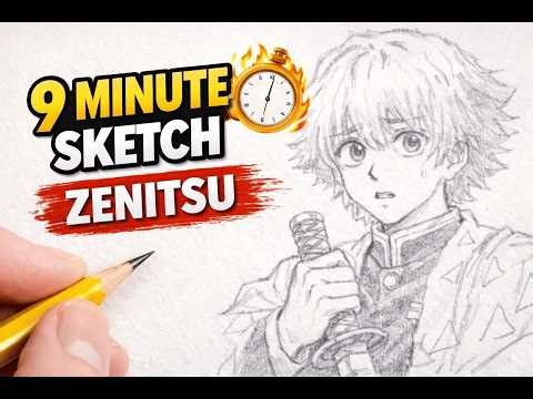 How to Draw Zenitsu Agatsuma from demon slayer | Full Process Pencil Drawing