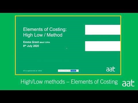 AAT | The High/Low method webinar for AAT's Elements Of Costing