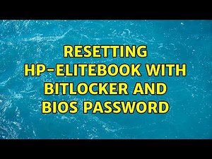 Resetting HP-Elitebook with Bitlocker and BIOS password