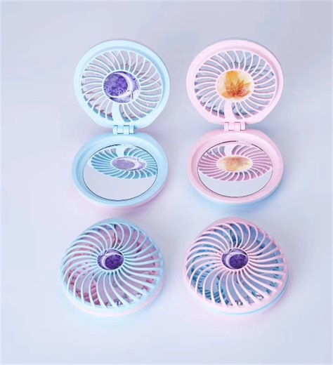 Wholesale Portable Micro USB Rechargeable Battery Handheld Multifunctional Electric Mini Fan with Make up Mirror